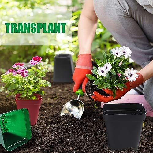 RooTrimmer Square Plastic Nursery Pot 3" 120 Pcs Deep Succulent Pots