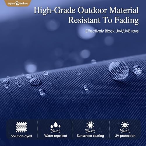 15ft Extra Large Outdoor Patio Umbrella with Base Included, Haze Blue