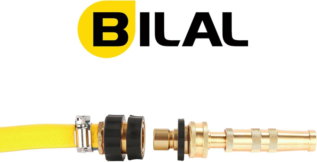 BILAL 6 Set Quick Connect Hose Fittings for Garden Hose Quick Connector | 3/4 Inch GHT Male and Female Attachment Quick Release Water Hose Adapter with Gasket