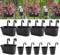 HowRU Metal Iron Flower Pots for Railing Fence Hanging Bucket Pots