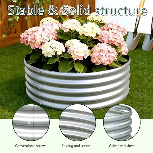 2PCS 3x3x1FT Galvanized Metal Raised Garden Bed,Outdoor Planter Box for Vegetables