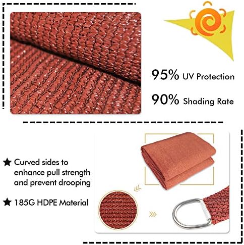 KANAGAWA 10'x10' Rust Red Sun Shade Sail Square