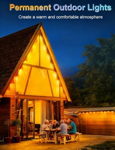 CCILAND 100Ft Smart Permanent Outdoor Lights RGB&IC with Remote App Control