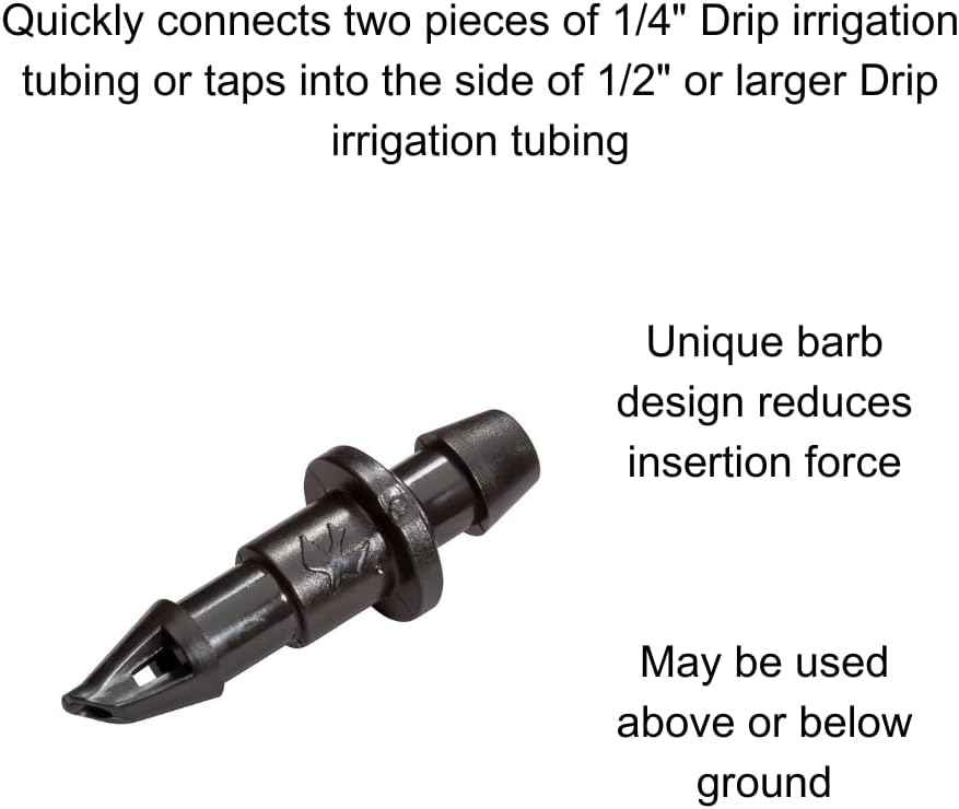 Rain Bird BC25-30PS Drip Adapter Fitting, 1/4", 30-Pack
