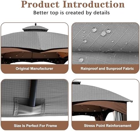 SCOCANOPY Replacement Top Compatible with The Lowe's Gazebo Model