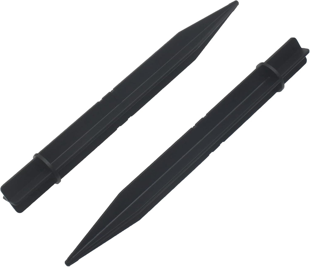 FDXGYH 12 Pack Solar Light Stakes Replacement Spikes 8.25 x 0.83 Inch ABS Plastic Ground Spikes for Outdoor Pathway Garden Lights (Black)