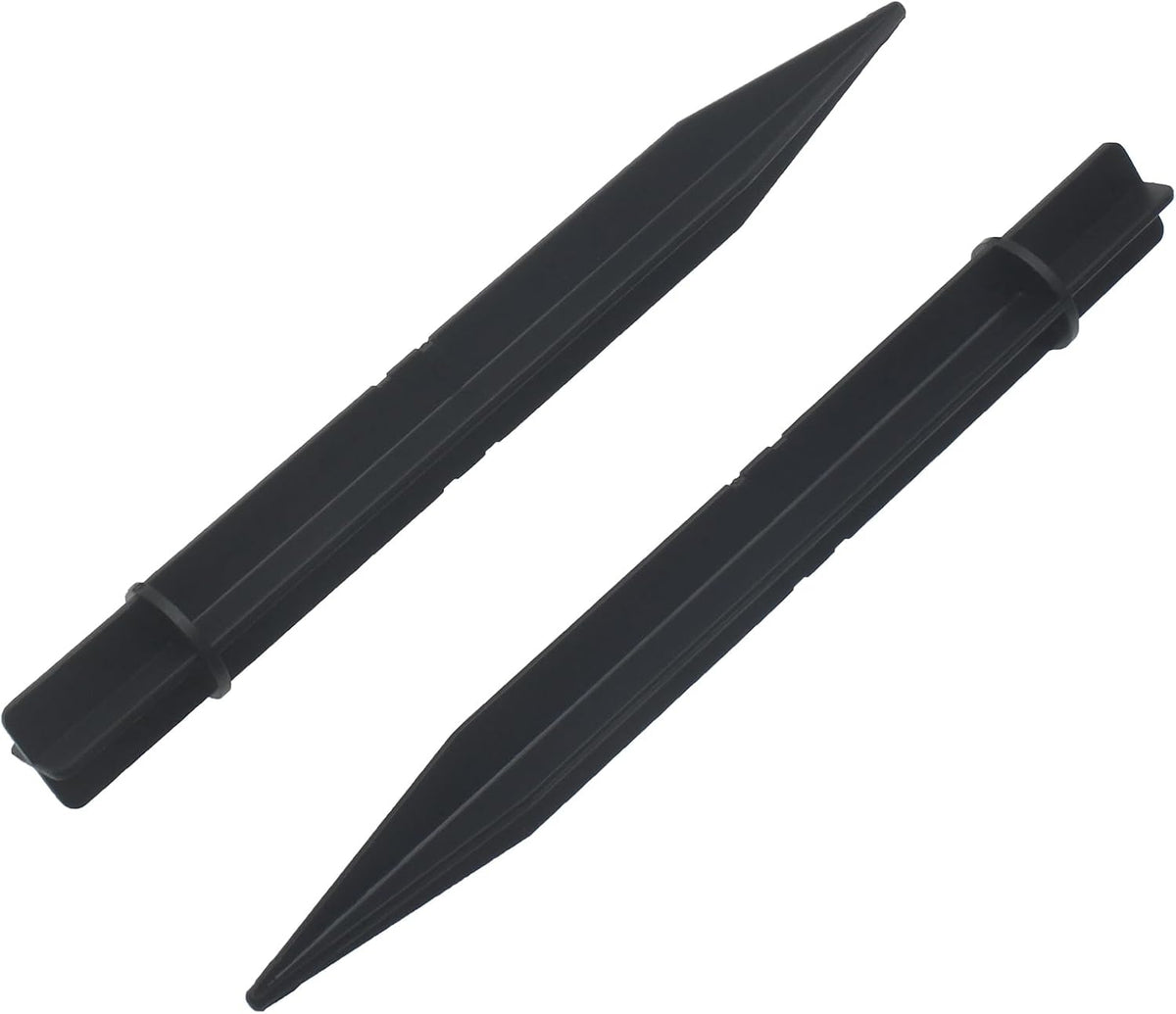 FDXGYH 12 Pack Solar Light Stakes Replacement Spikes 8.25 x 0.83 Inch ABS Plastic Ground Spikes for Outdoor Pathway Garden Lights (Black)