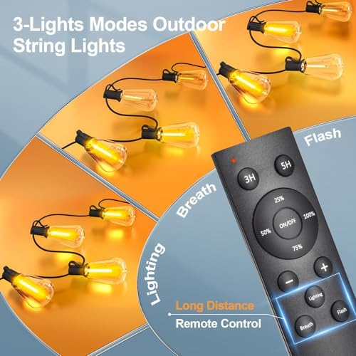 Outdoor String Led Patio Lights - 50Ft 15M Outside Waterproof Light