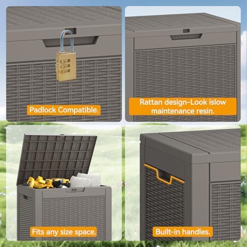KAMABOKO 31 Gallon Outdoor Storage Box Waterproof Deck Box for Patio