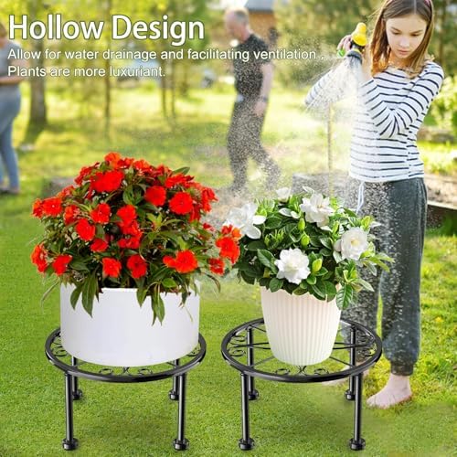 Garden Gifts Plant Lovers Gifts 3 Packs Black Metal Plant Stand with