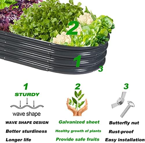 Rakukiri Raised Garden Bed GRS Certified Galvanized Planter Box