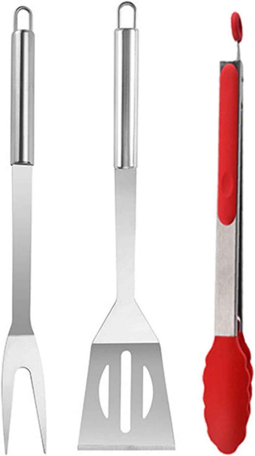 BBQ Grill Tool Set BBQ Accessories, Stainless Steel Grill Tools Grilling Accessories Grill Set Barbecue Grill Accessories for Outdoor Grill, Grill Utensils Grilling Tools Grilling Gifts for Men (3PCS)