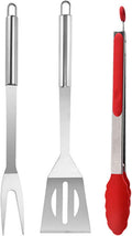 BBQ Grill Tool Set BBQ Accessories, Stainless Steel Grill Tools Grilling Accessories Grill Set Barbecue Grill Accessories for Outdoor Grill, Grill Utensils Grilling Tools Grilling Gifts for Men (3PCS)