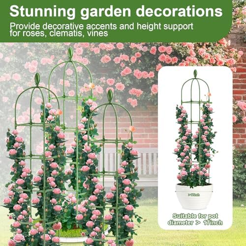2 Pack Garden Obelisk Trellis, 70IN Tall Plant Support for Climbing
