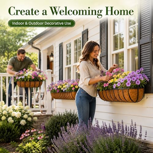 HFHOME Coco Liners for Planters, 24 Inch Natural Coconut Coir Fiber