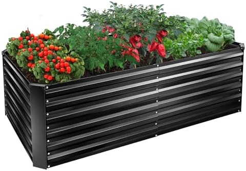 5 x 5 x 1 Ft Galvanized Metal Raised Garden Bed Large Planter Tall