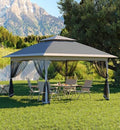 Hipicute 13 X 13FT Pop Up Gazebo, Canopy Tent, Gazebos on Clearance,Patio Folding Canopy with Mosquito Netting - Backyard Tent for Party, Wedding, Outdoor Dining, Patio, Backyard(Dark Grey+Light Grey)