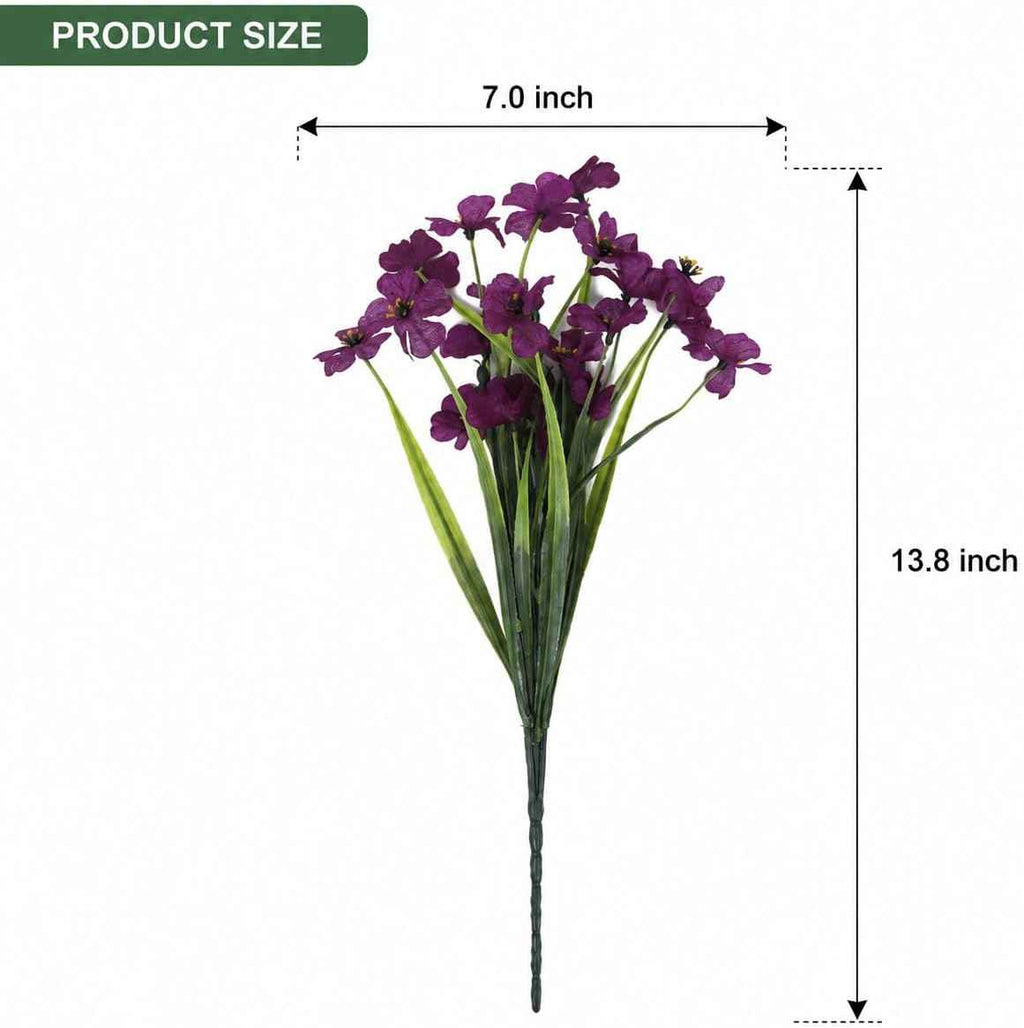 Artificial Flowers & Monkey Grass - 24 Pcs, Faux Floral Greenery 6 Colors | Flexible Stems for Easy Arrangement, Ideal for Planters, Porches, Patios & Farmhouse Decor. Pot & Window Box Not Included