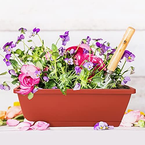 Window Box Planter,12Pack Plastic Vegetable Flower Planters Boxes