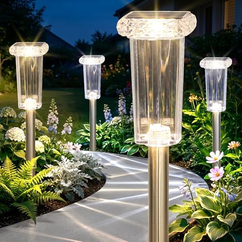 10 Color Solar Lights Outdoor Waterproof LED Pathway Lights 8 Pack