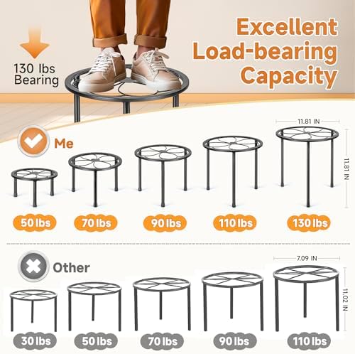 Amaoot 5 Pack Metal Plant Stand, Iron Plant Stands for Indoor and Outdoor