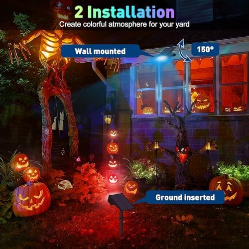 Solar Color Changing RGB Spot Lights Outdoor, 6 Pack/7 Lighting Modes