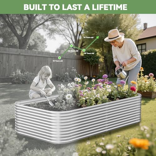 2 Pack Tall 6x3FT Corrugated Galvanized Steel Raised Garden Bed