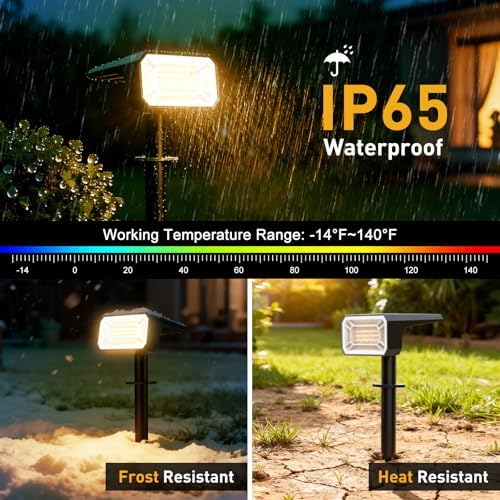 Solar Spot Lights Outdoor, Landscape Spotlights, 8 Pack Warm White
