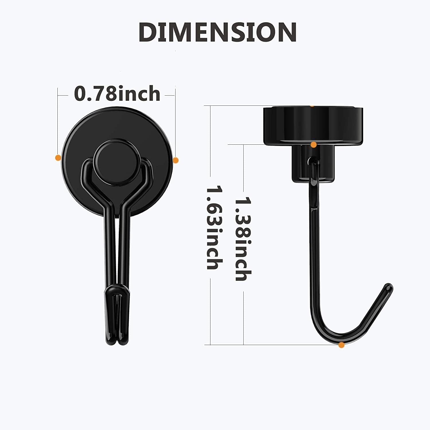 Tohoer Magnetic Hooks, Neodymium Magnets Hook Heavy Duty 30LBS Rust Proof | for Refrigerator, Oven, Grill, BBQ, Key, Tools Holder, Utensil, Kitchen, Outdoor, Magnet for Hanging Wreaths