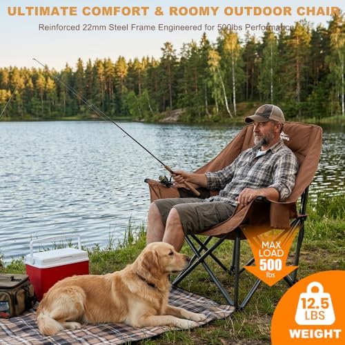 Oversized Camping Chairs for Adults Heavy Duty Folding Lawn Chair