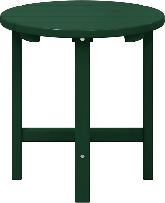 WestinTrends Dylan Adirondack Round Outdoor Side Table, Dark Green by WestinTrends