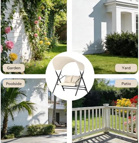 U-MAX 2 Seat Outdoor Porch Swings for Adults Patio Swings with Canopy