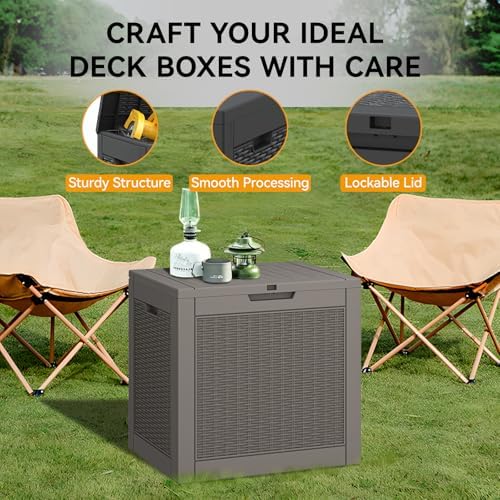 KAMABOKO 31 Gallon Outdoor Storage Box Waterproof Deck Box for Patio