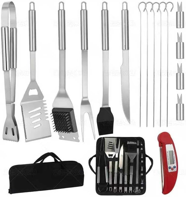 16PCS BBQ Grill Accessories Set,Grilling Tools Gift Set for Men Birthday Father's Day, Portable Multifunction Grilling Utensils Tools Kit with Storage Bag for Outdoor Grill Camping BBQ Party