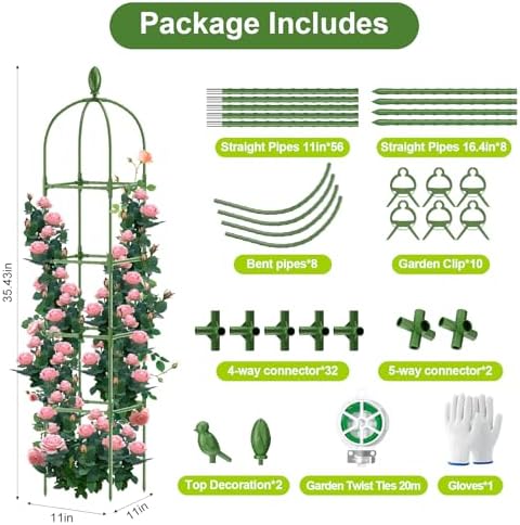 2 Pack Garden Obelisk Trellis, 70IN Tall Plant Support for Climbing
