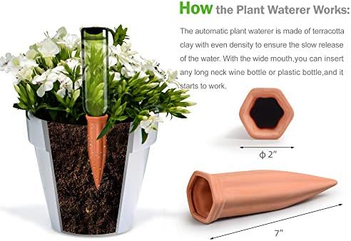 B SEPOR Ceramic Plant Waterer Terracotta Self Watering Spikes for