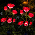 Solar Garden Lights Outdoor, 2 Pack Realistic Rose Flower Stake