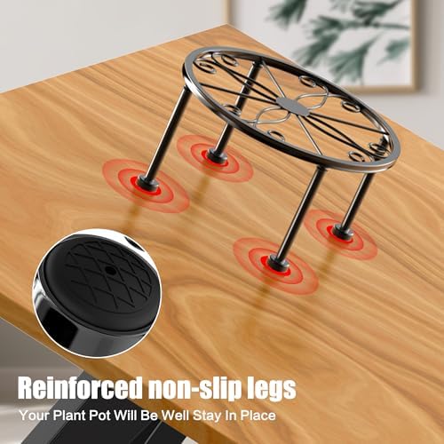 Garden Gifts Plant Lovers Gifts 3 Packs Black Metal Plant Stand with