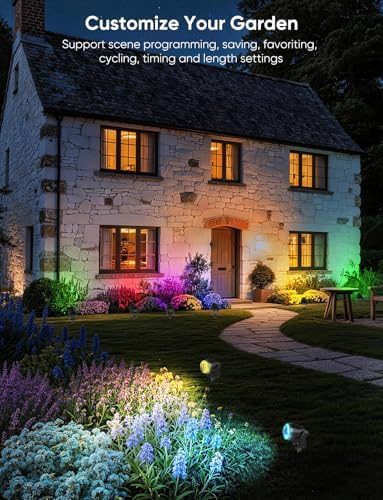 APPECK Landscape Lighting, RGBW Spotlights with APP Control,8 Pack
