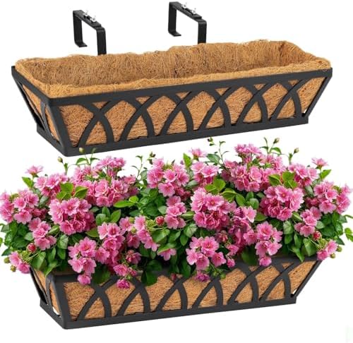 2 Pack 36IN Window Box Planter Basket w/Adjustable Brackets (S1)