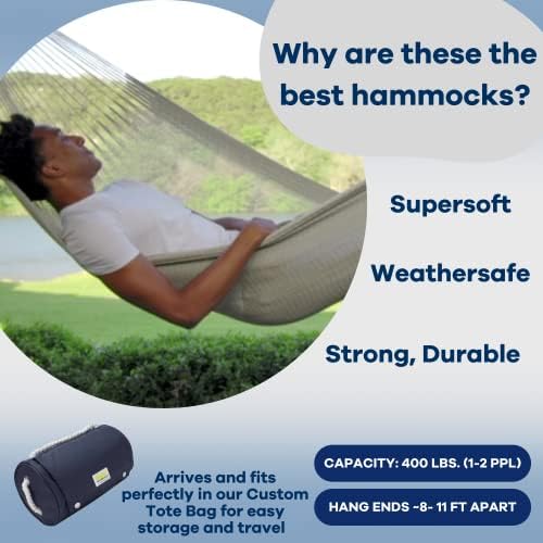 Handwoven Hammock by Yellow Leaf Hammocks - Double Size, Fits 1-2 PPL