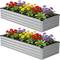 zunatu 8x2x1 ft(2 Pack) Galvanized Raised Garden Bed,Outdoor Planter