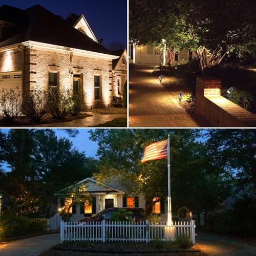 ALOVECO Low Voltage Landscape Lights, 8 Pack LED Spot Lights Outdoor with 30W Transformer IP65 Waterproof, Plug in Outdoor Landscape Lighting for Yard Garden Tree House Flag Pathway (Warm White 2700K)