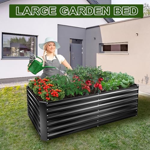 5 x 5 x 1 Ft Galvanized Metal Raised Garden Bed Large Planter Tall