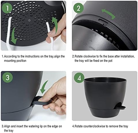 UOUZ 12inch 2Pack Large Self Watering Planters, Plastic Plant Pots