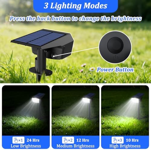 6-Pack Solar Spot Lights Outdoor Waterproof, Landscape Spotlight Cool White