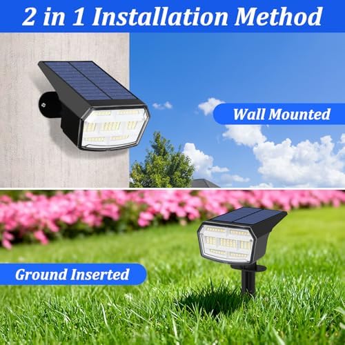 6-Pack Solar Spot Lights Outdoor Waterproof, Landscape Spotlight Cool White