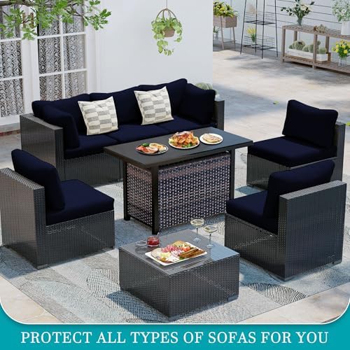 14 Pcs Outdoor Cushion Covers, Patio Sofa Cushion Covers Replacement