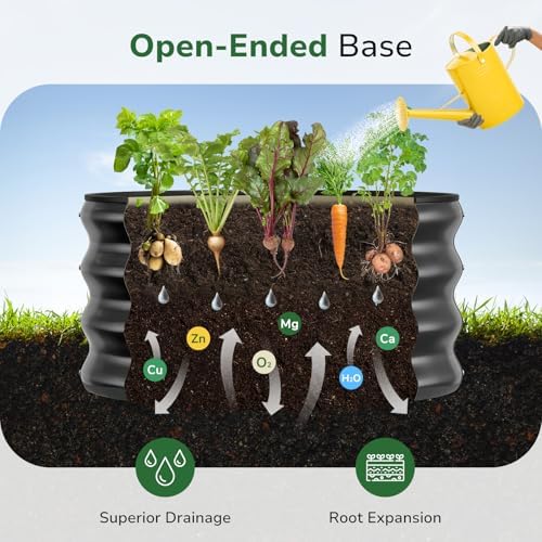 GreatBuddy 2x2x1 ft Round Galvanized Raised Bed, Easy-Assembly Raised
