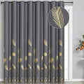 Estelar Textiler Dark Grey Blackout Patterned Sliding Door Curtain 100Wx84L